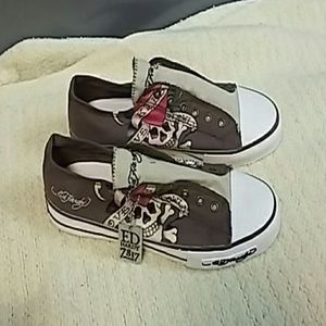 Ed hardy canvas sneakers NWT